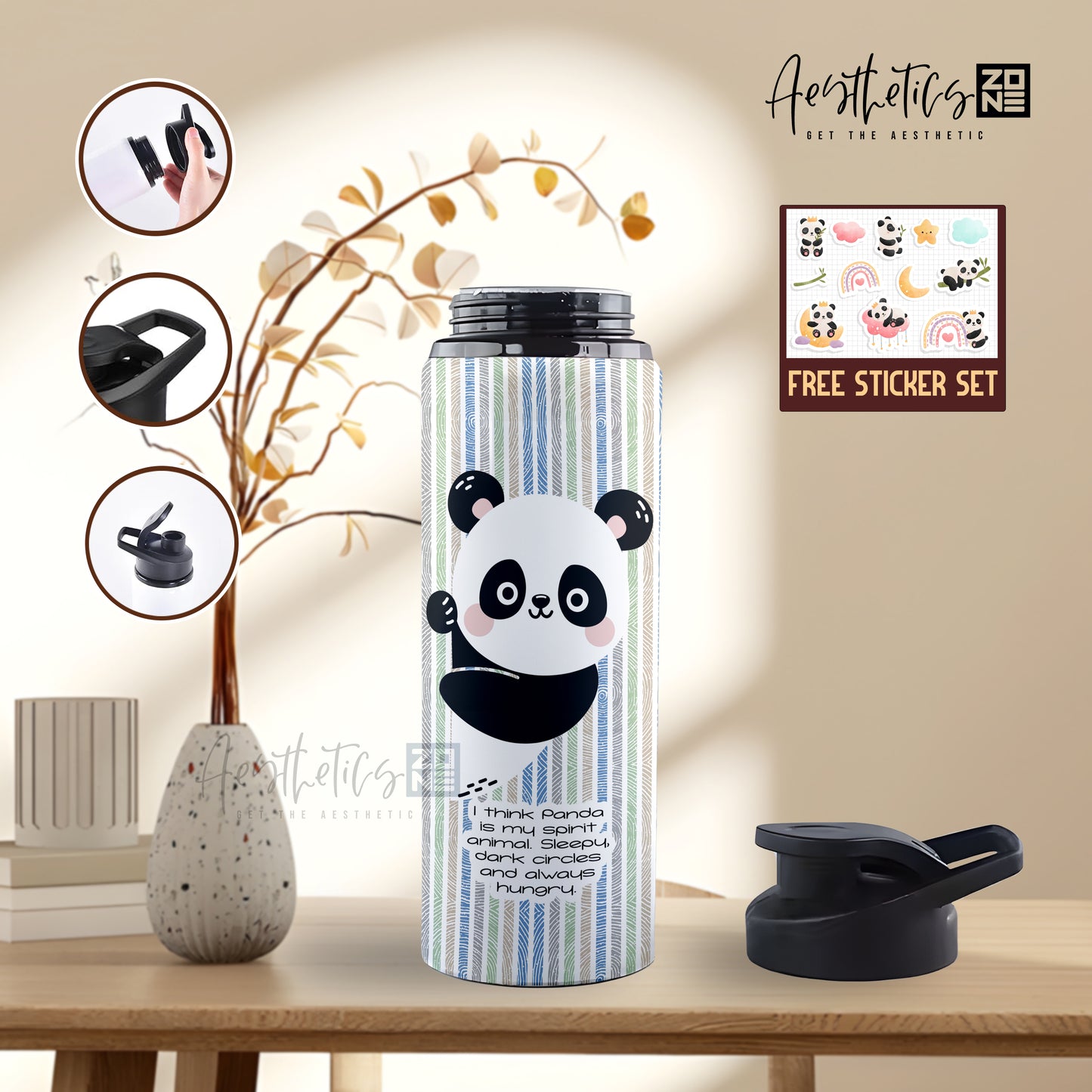 Panda is My Spirit – Cute & Relatable Design Bottle