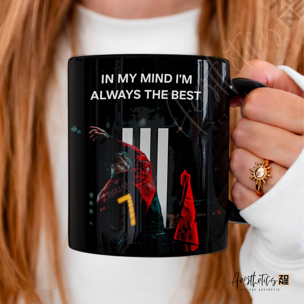 Always The Best Black Glossy Mug Ronaldo edition