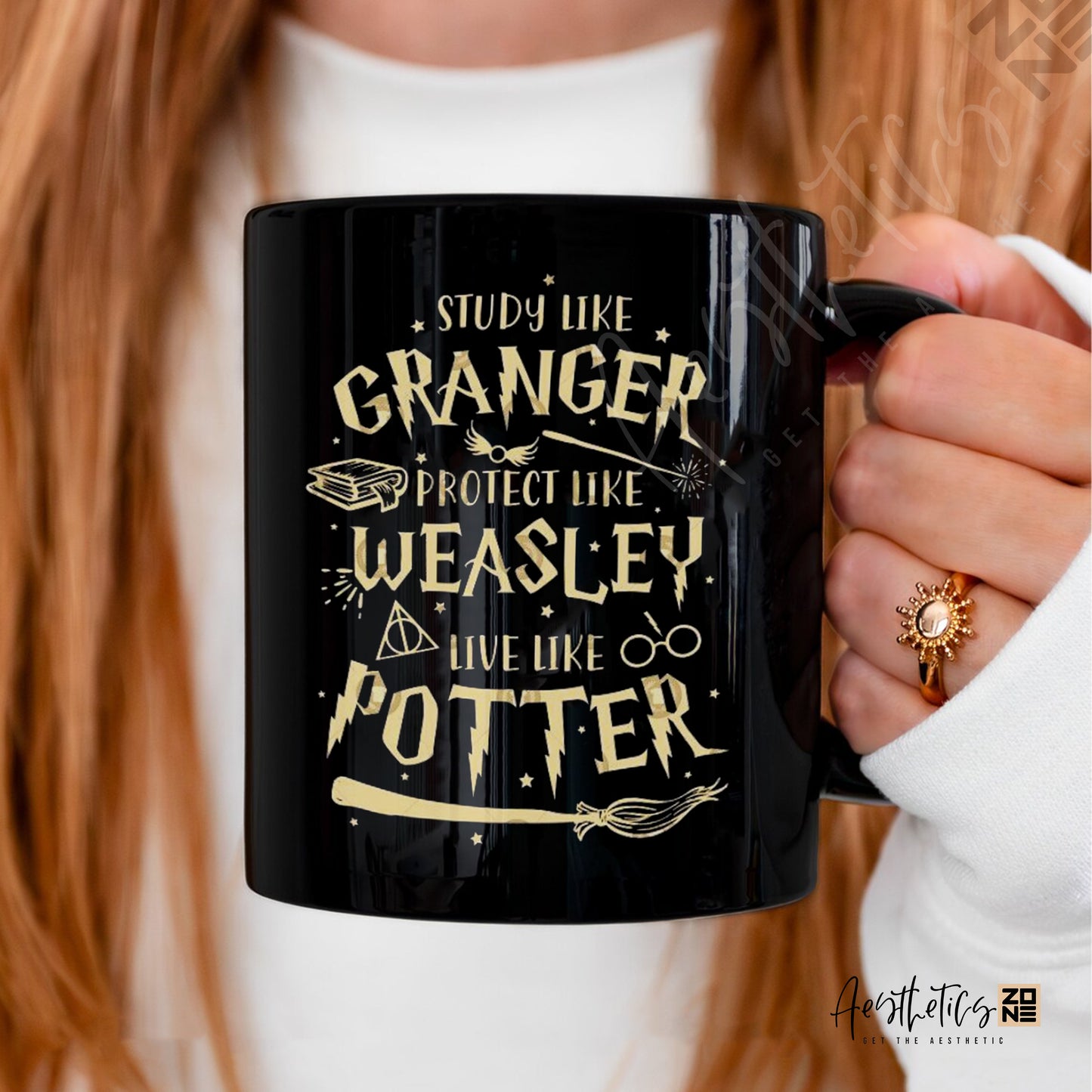 Study Like Granger – Black Ceramic Mug | Harry Potter Inspired