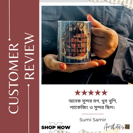 📚 Escape into Stories – 3D Bookshelf Mug