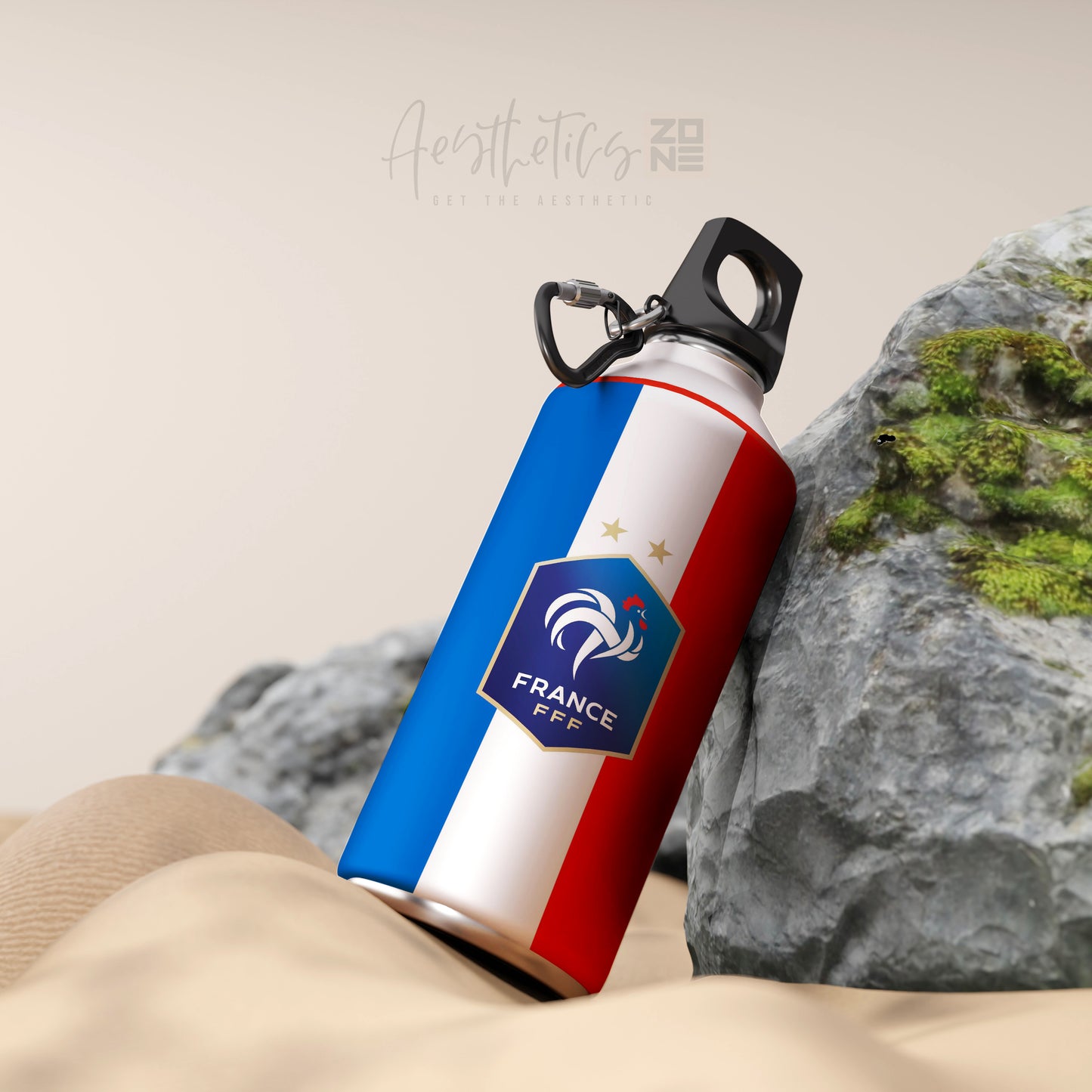 France Football Stripe Aluminum Water Bottle – 600ml & 750ml Sports Edition