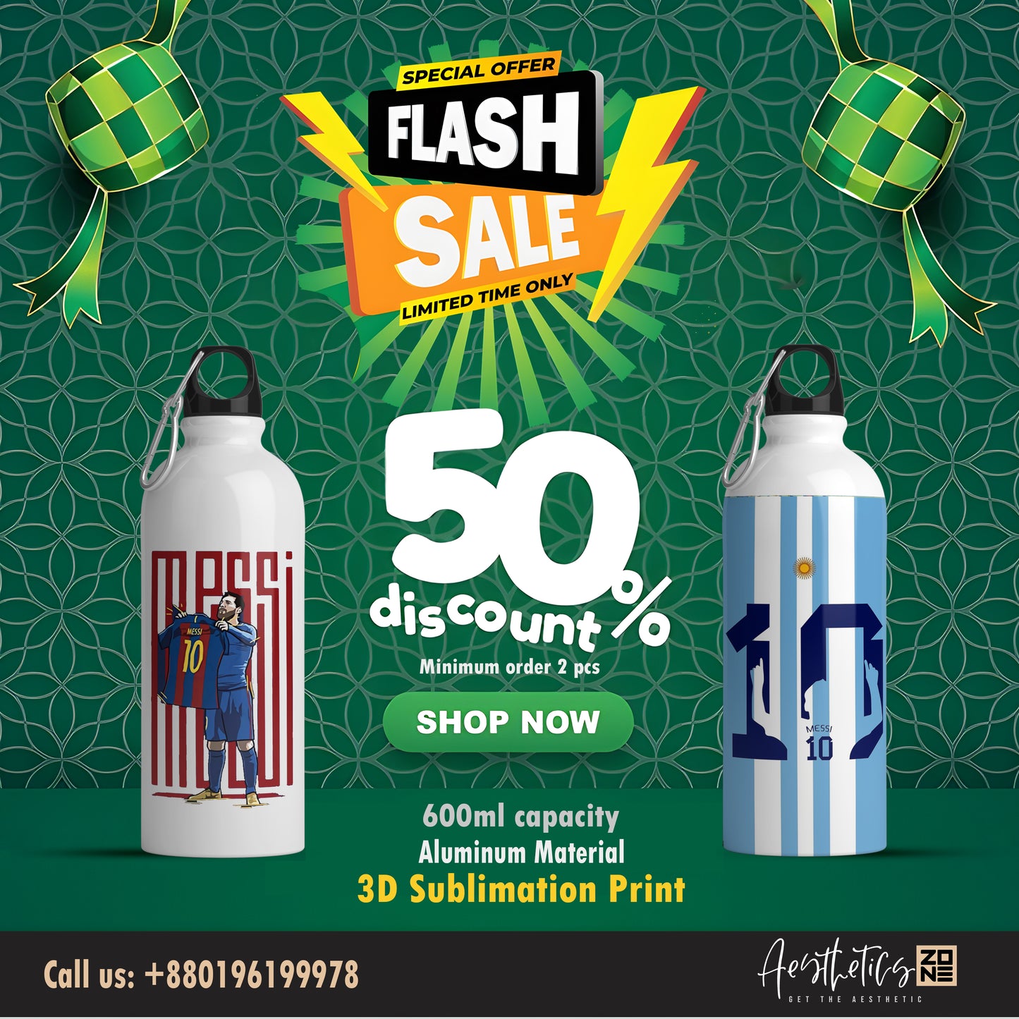 Messi Combo Bottles – Barça Glory to World Champion