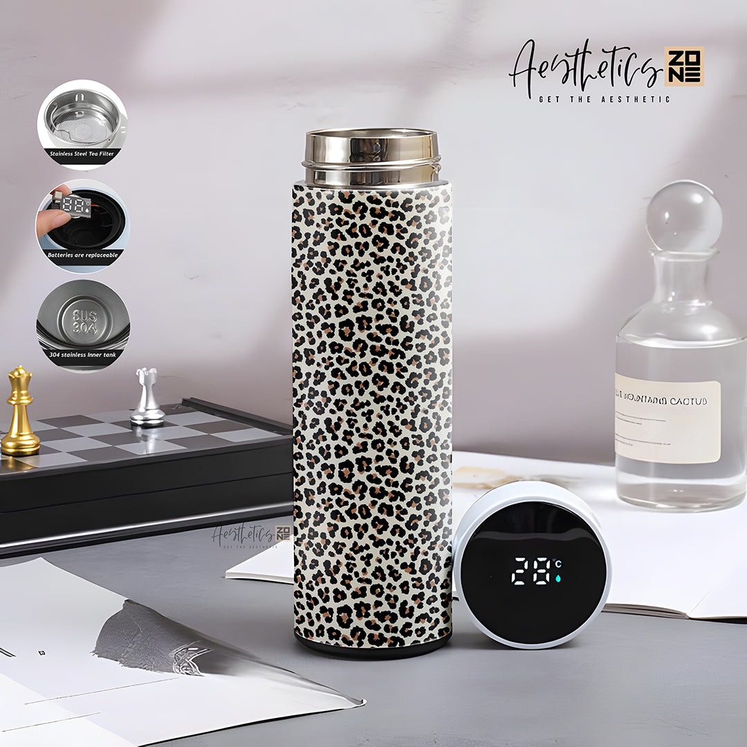 Stay Wild – Leopard Print Thermal Bottle