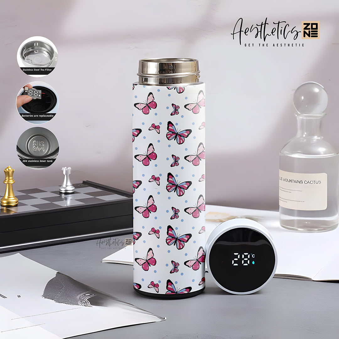 Flutter in Style – Cute Butterfly Thermal Bottle