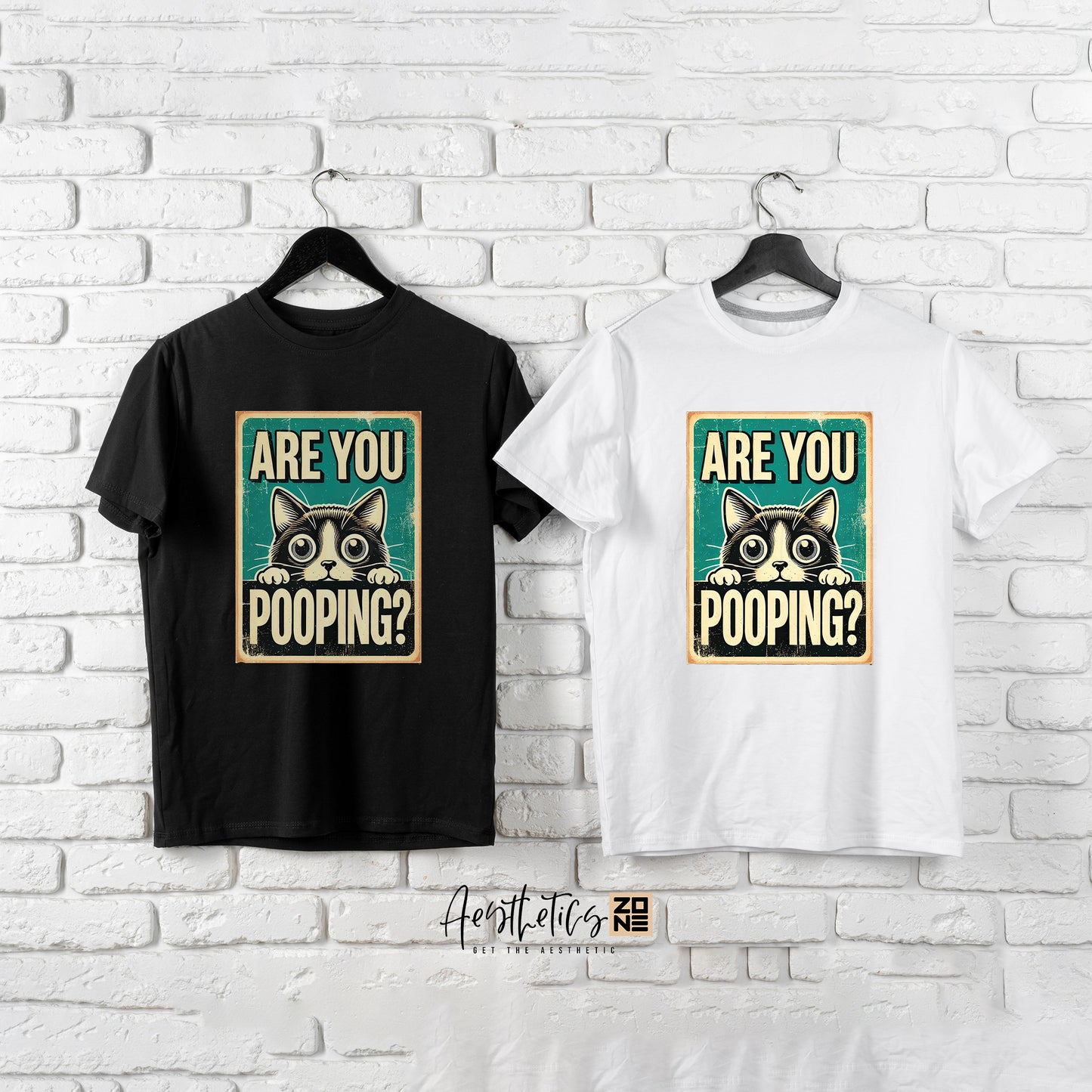 Are You Pooping? Funny Cat Design T-Shirt