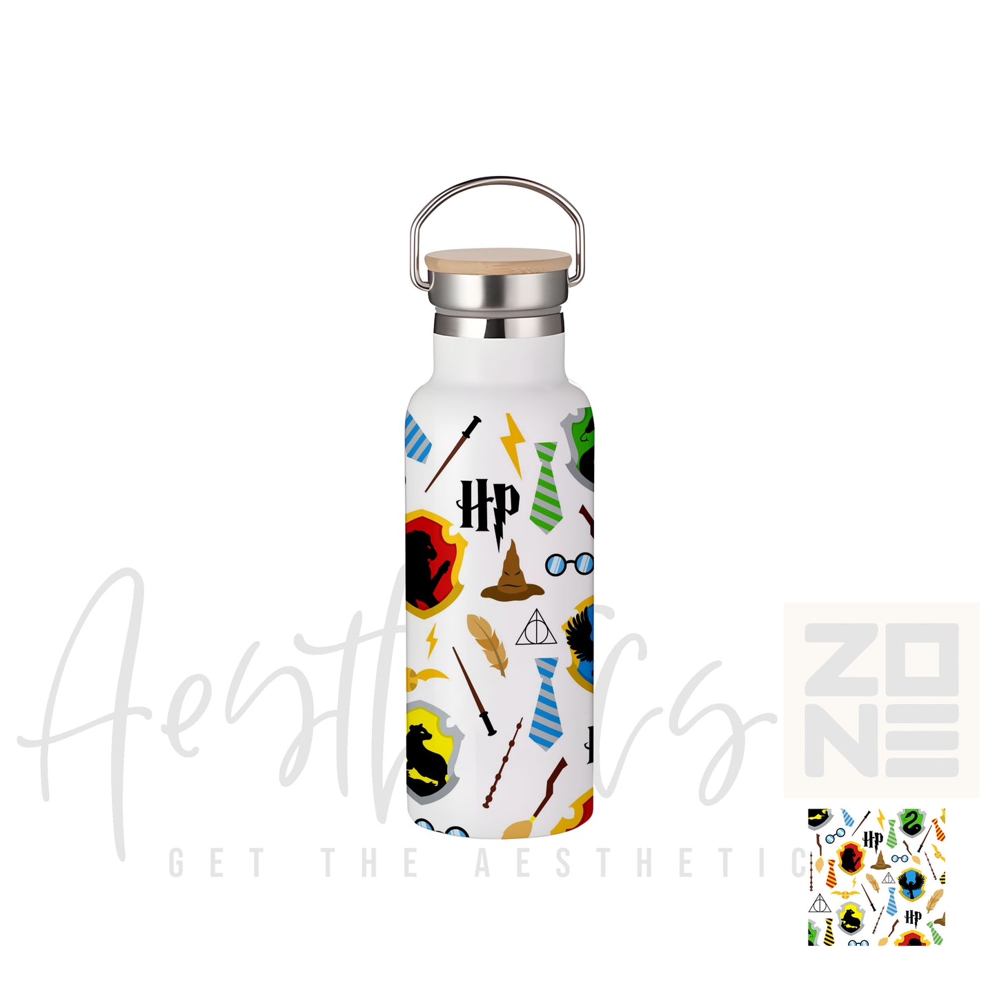 Harry Potter Iconic Symbols Illustration Thermal Bottle