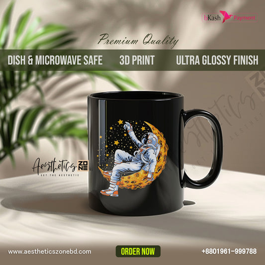 Aesthetic Astronaut design black mugs