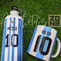 Messi 10 design combo bottle & mugs