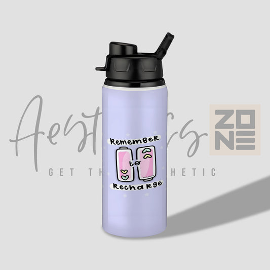 "Remember to Recharge" Motivational Water Bottle