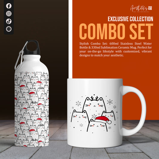 Purrfect Pair – Cute Cat Mug & Bottle Combo