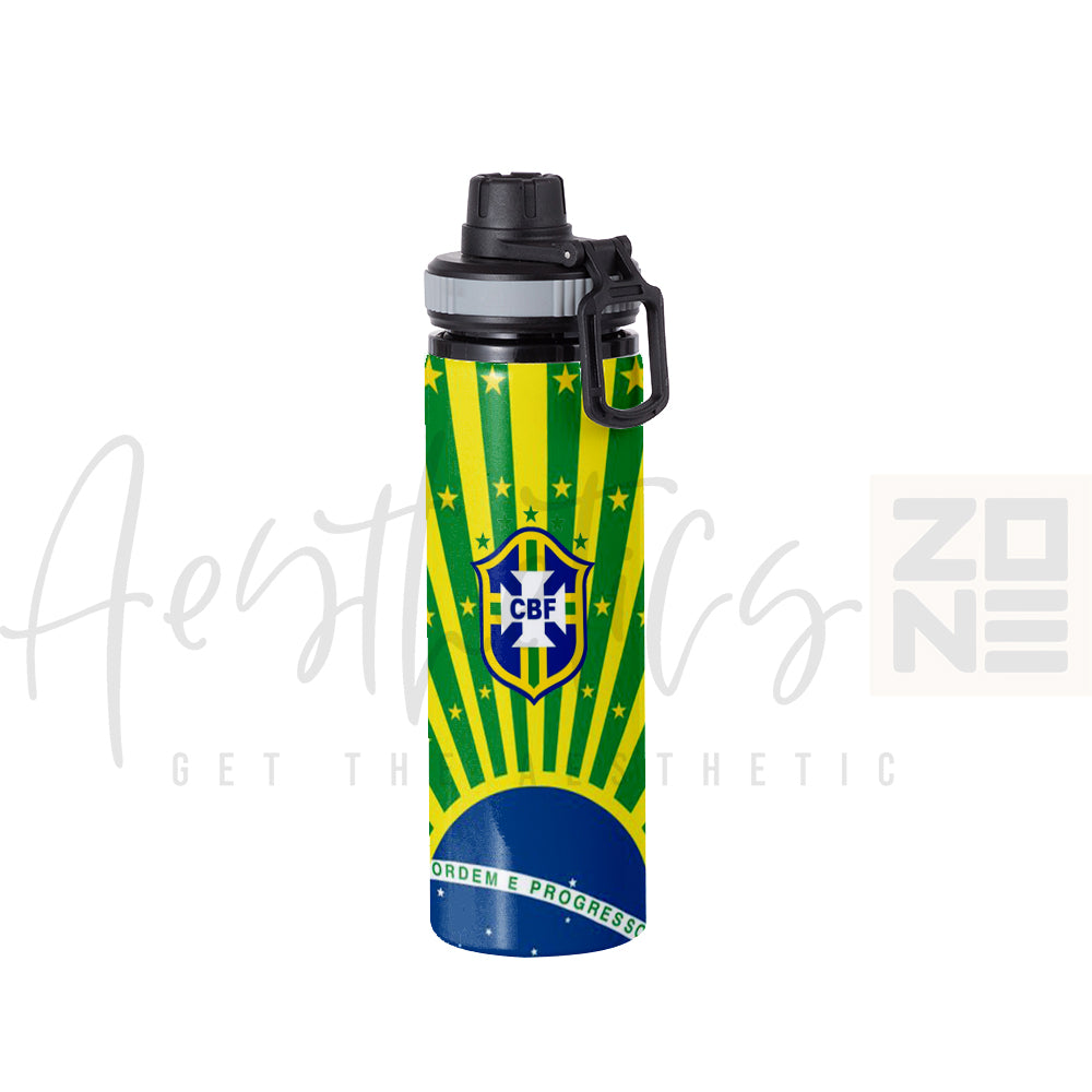 Brazil CBF Crest – Green & Yellow Pattern 750ml Sporty Bottle