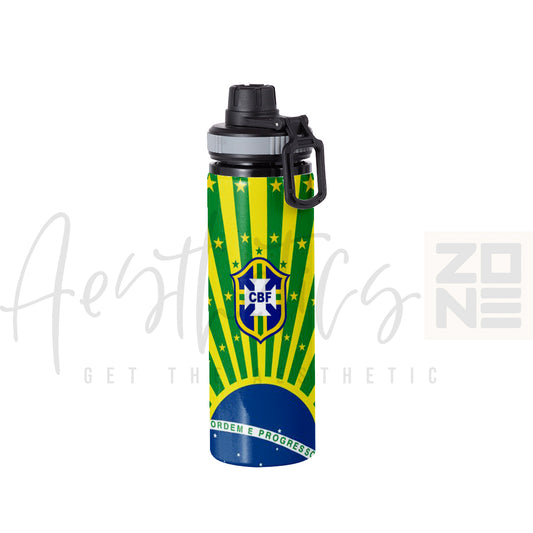 Brazil CBF Crest – Green & Yellow Pattern 750ml Sporty Bottle