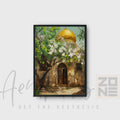 Golden Dome Mosque – Serene Islamic Framed Wall Art