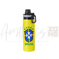 Brazil CBF Minimal Yellow Edition – 750ml Sporty Bottle with free key rings