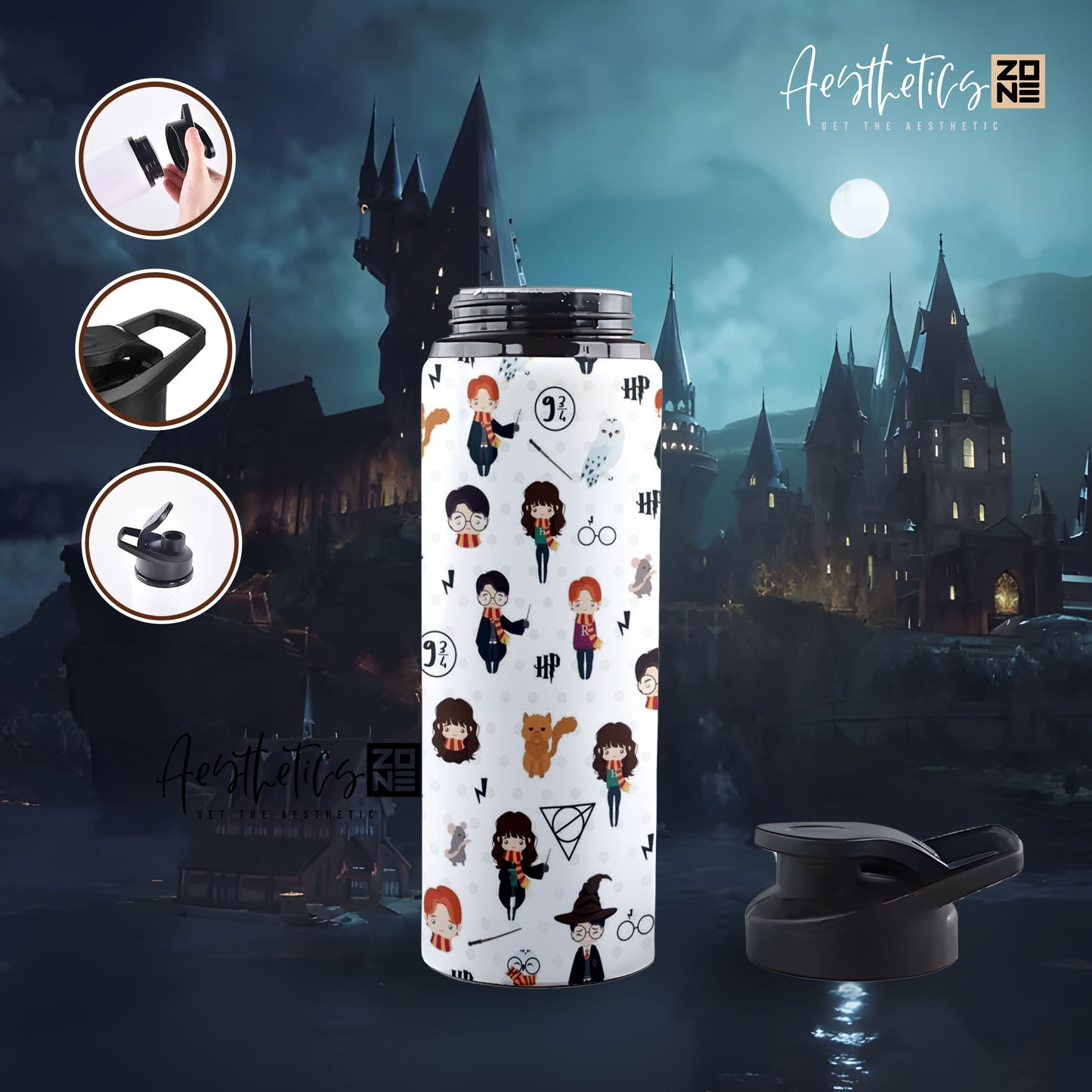 Wizarding World Symbols Pattern sporty bottle