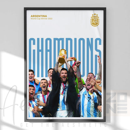 Messi’s World Cup Glory – Iconic Celebration Framed Poster