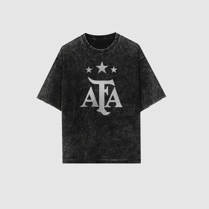 Argentina Vintage Acid Wash Oversized Tee – Dual Print Edition