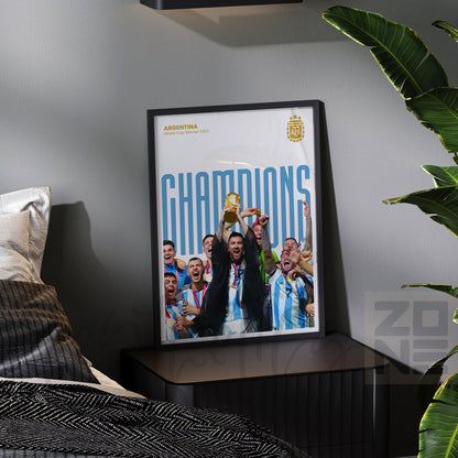 Messi’s World Cup Glory – Iconic Celebration Framed Poster