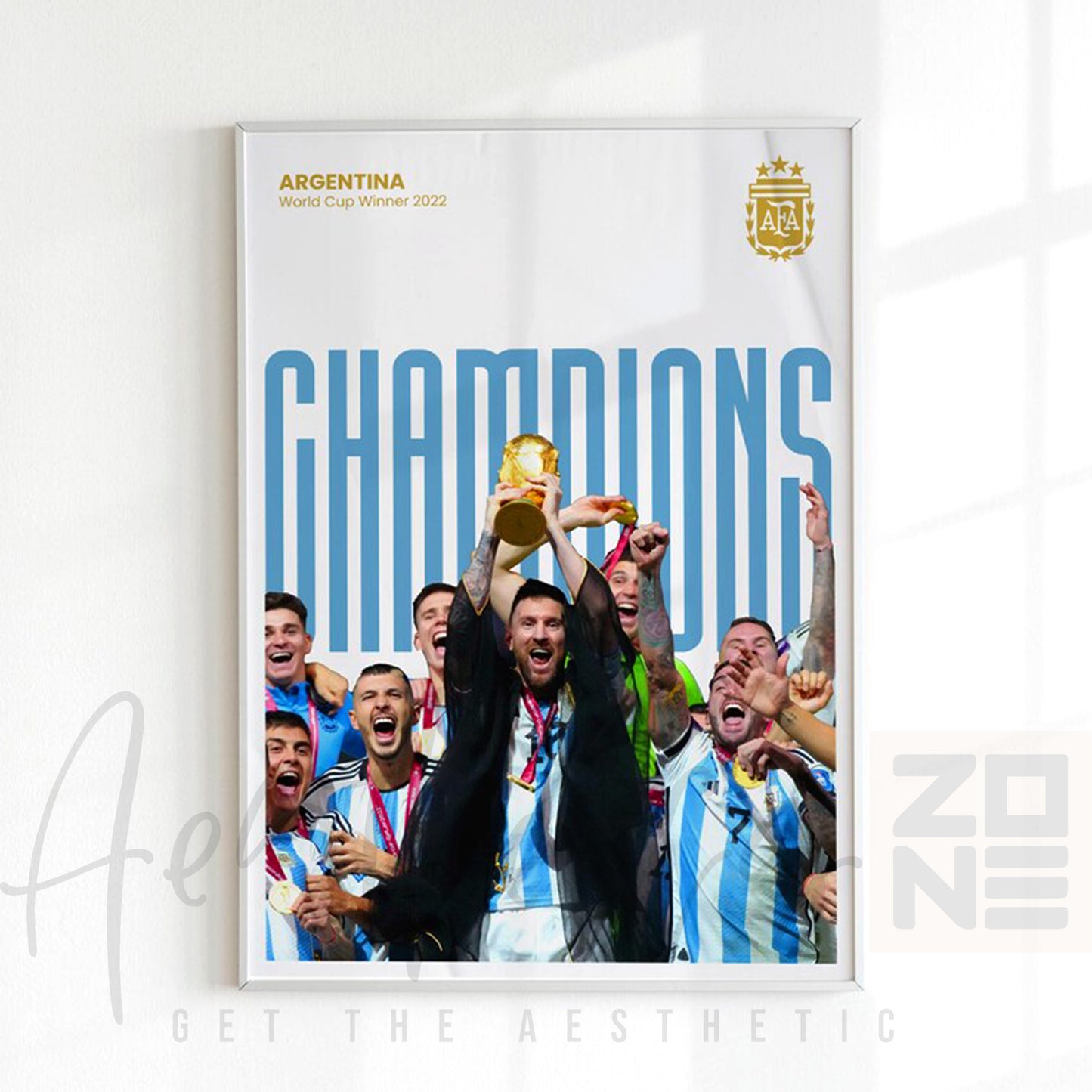 Messi’s World Cup Glory – Iconic Celebration Framed Poster