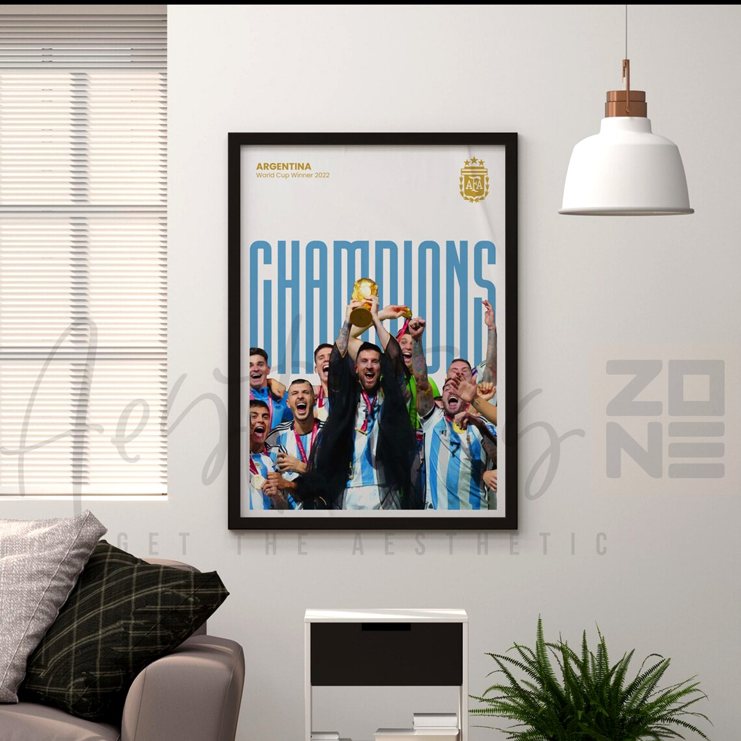 Messi’s World Cup Glory – Iconic Celebration Framed Poster