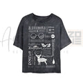 Wizard Vibes Oversized Acid Wash Tee – 220+ GSM Heavyweight | Harry Potter Inspired
