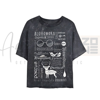 Wizard Vibes Oversized Acid Wash Tee – 220+ GSM Heavyweight | Harry Potter Inspired