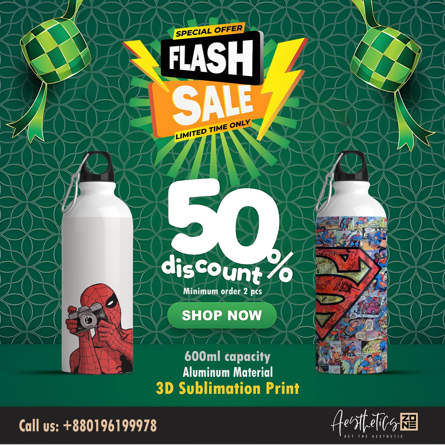 Superman & Spiderman Combo Bottles – Heroic Style, Double Impact!