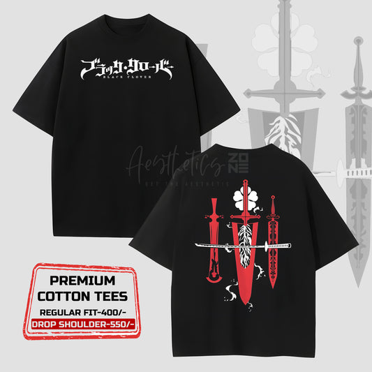 🍀 No Magic, No Limits – Black Clover Premium Tee