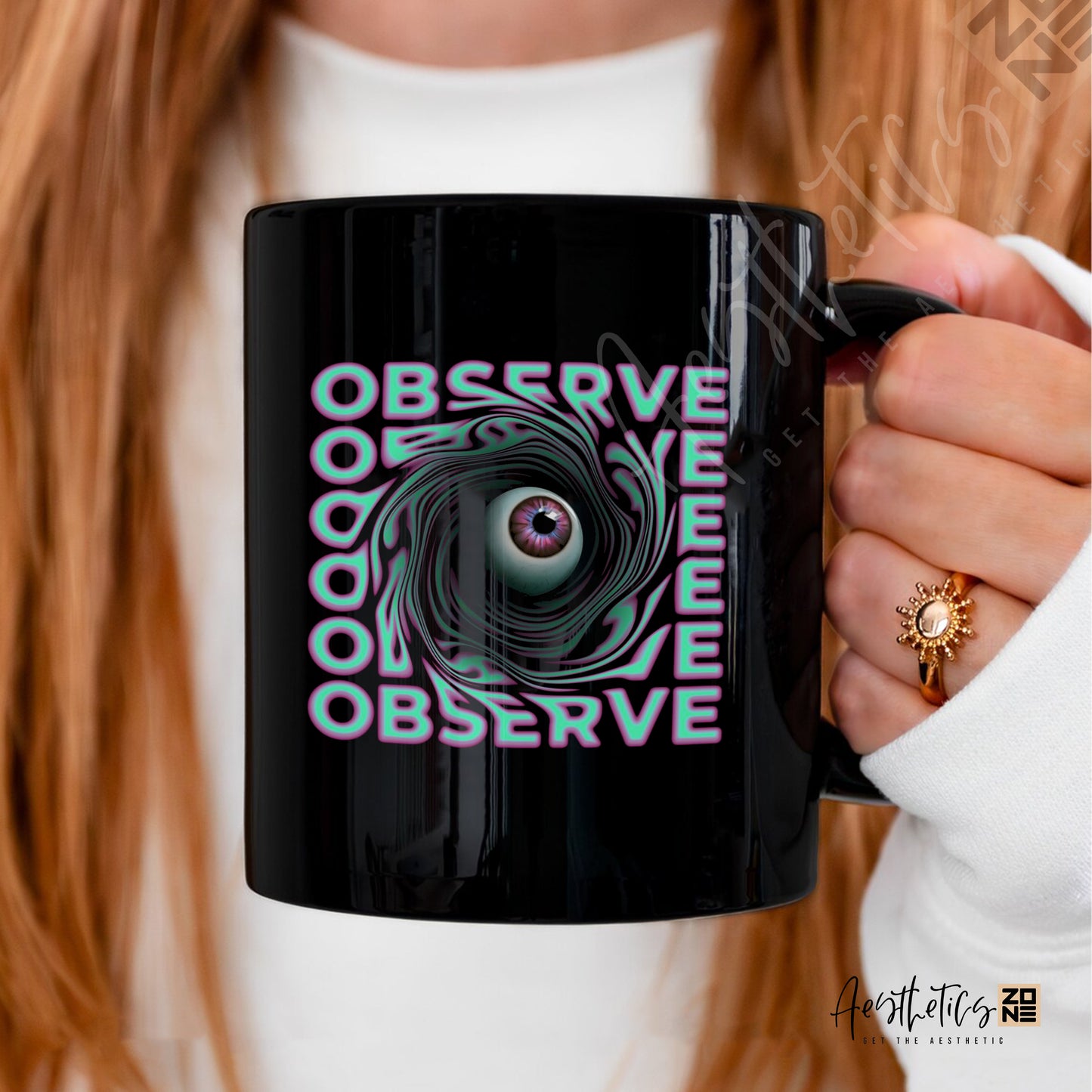 👁️‍🗨️ Observe the Illusion – Optical Art Mug