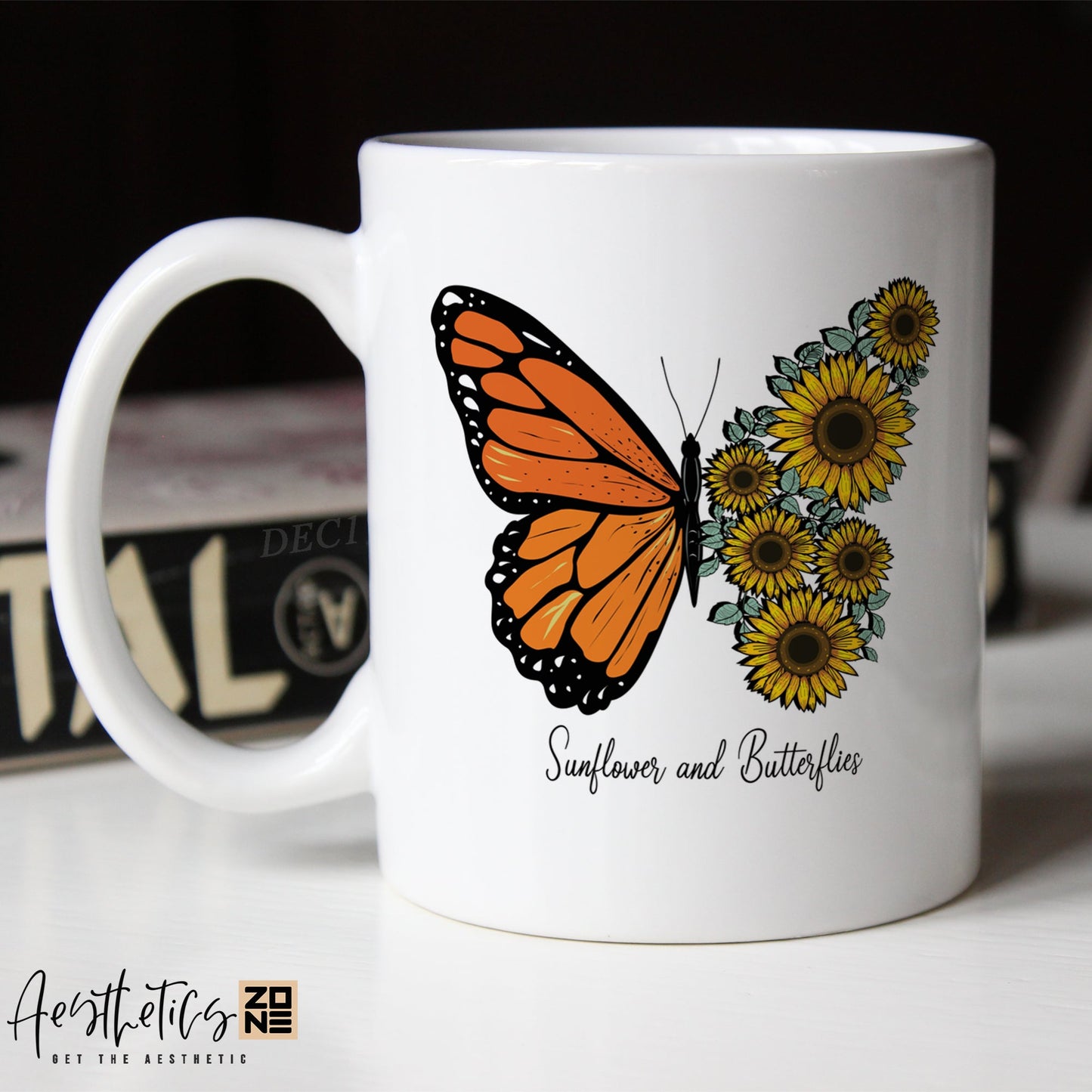 Sunflowers & Butterflies — Nature’s Beauty in Every Sip