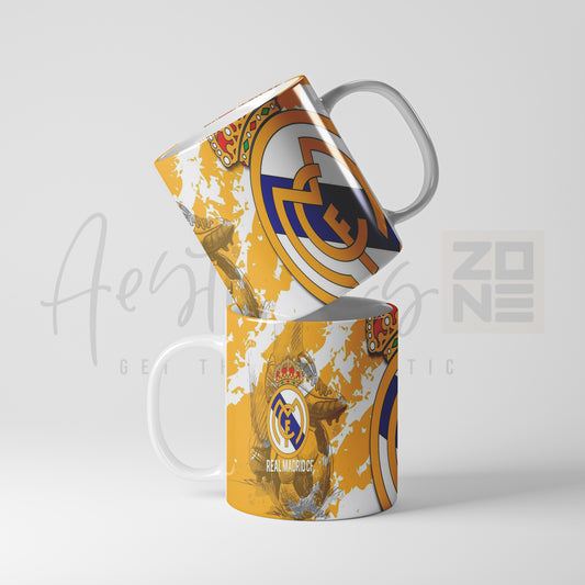 Mug with Real Madrid logo on a white background