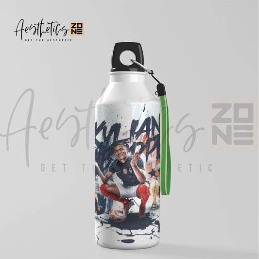 Kylian Mbappé Star Player Design Aluminum Sports Water Bottle – France Football Legend Edition