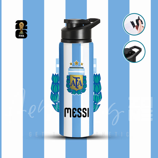 Argentina AFA Crest Custom Name Edition Aluminum Sports Water Bottle with free key rings