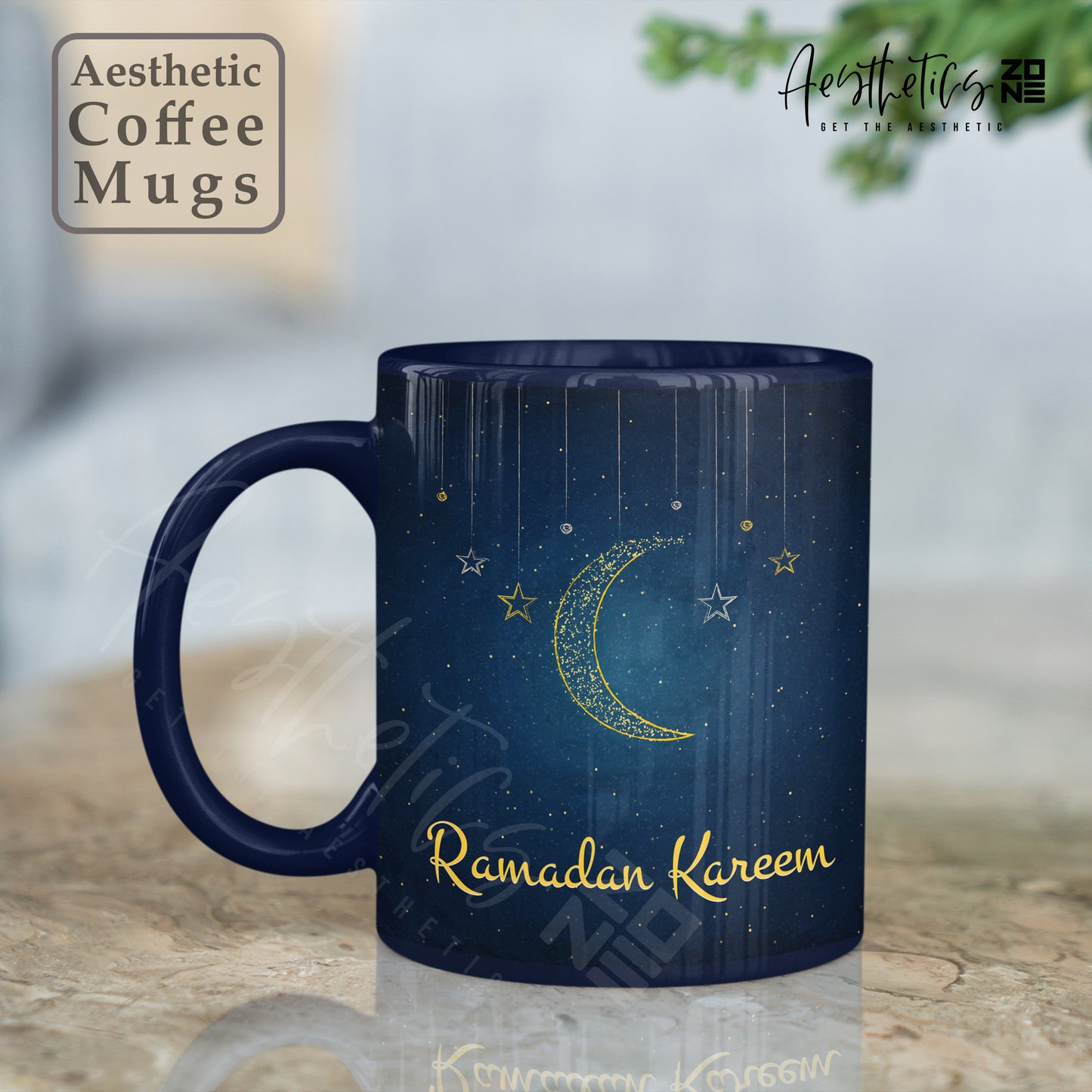 Aesthetic Crescent Moon – Ramadan Mubarak Mug