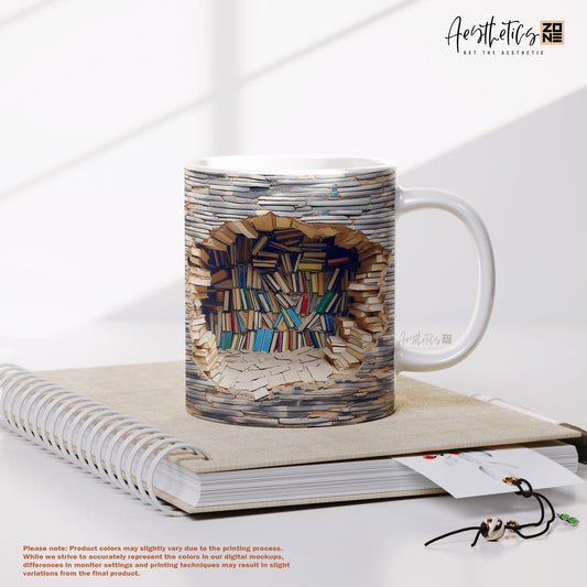 🪵📚 Shelf Life – Minimalist 3D Bookshelf Mug