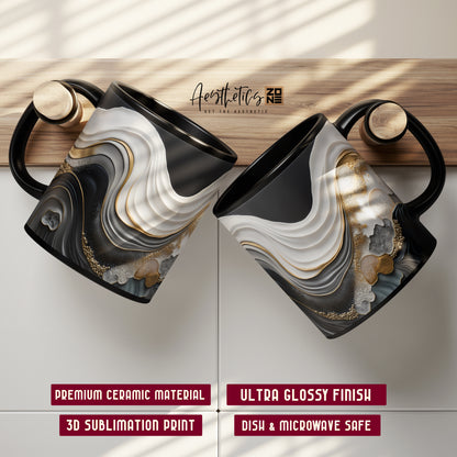 Abstract Design – Black Glossy Mug