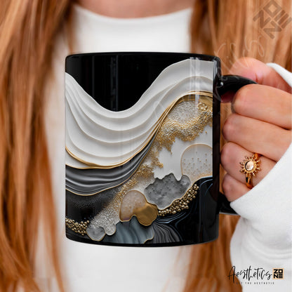 Abstract Design – Black Glossy Mug