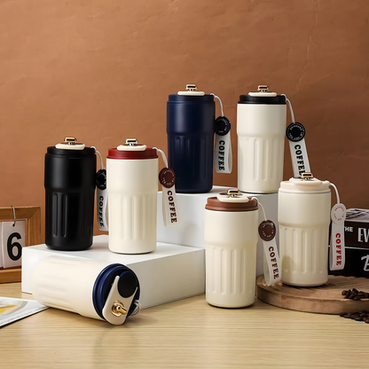 Double wall vacuum insulated 450ml LED smart Coffee cup