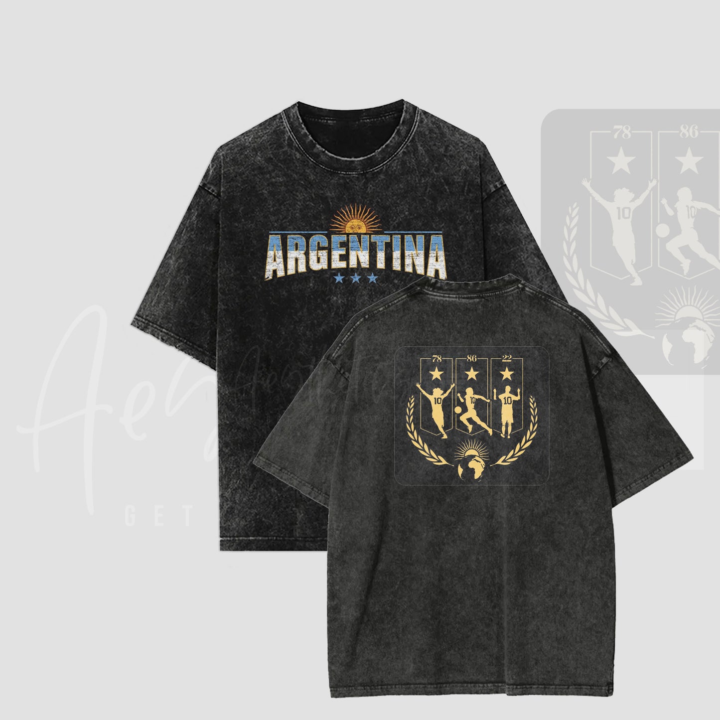 Argentina Legacy Champions Oversized Acid Wash Tee