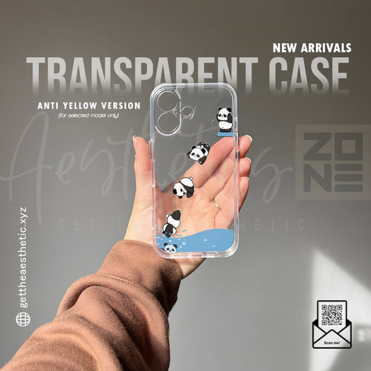 Splash of Cuteness — Panda Pool Jump Transparent Case