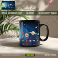 Galaxy universe special design black glossy mugs