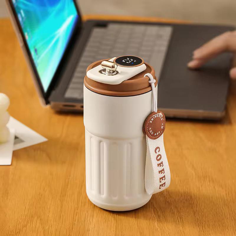Double wall vacuum insulated 450ml LED smart Coffee cup