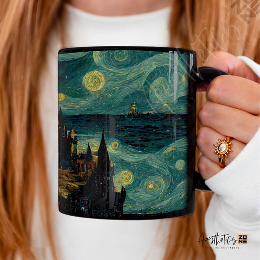 🌊🏙️ Van Gogh City & Sea – Artistic Portrait Mug