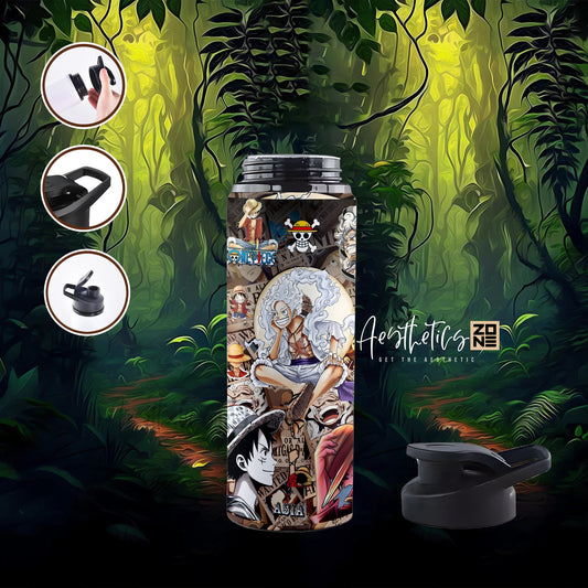 Tumbler with character design against a jungle background
