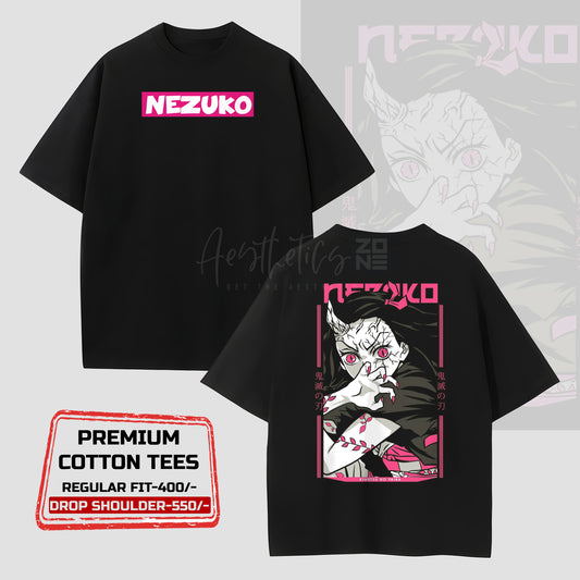🎀 Silent Strength – Nezuko Kamado Premium Tee