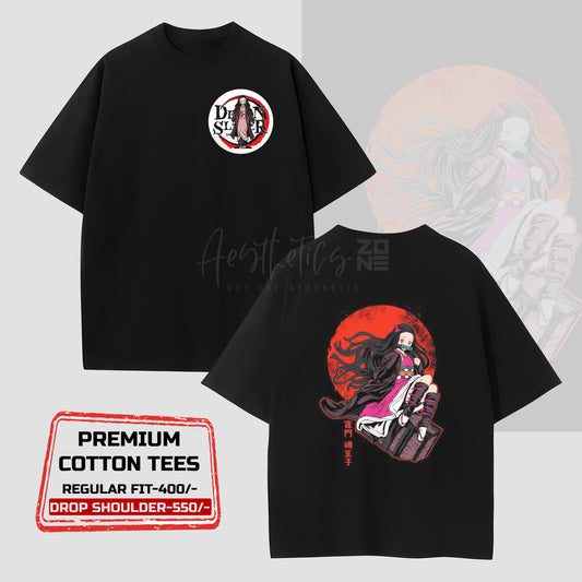 🔥🎀 Nezuko Unleashed – Demon Slayer Premium Tee