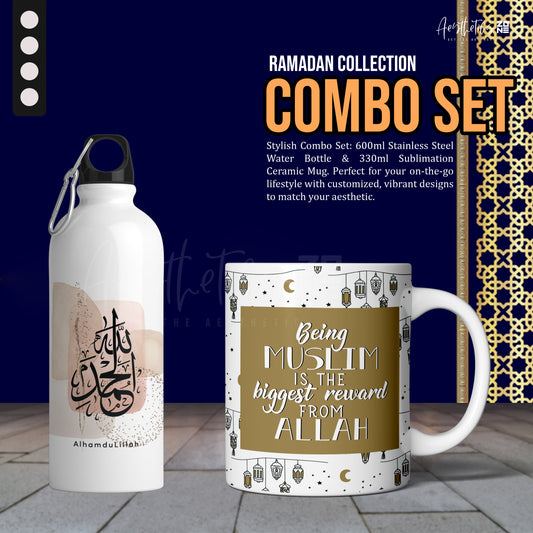 Being Muslim Is the Greatest Reward – Mug & Bottle Combo