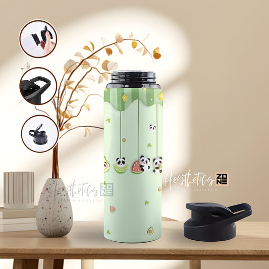 Cute Panda Cartoon – Aesthetic Water Bottles
