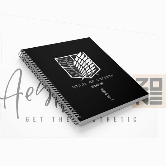 AOT “Wings of Freedom” Spiral Notebook – For the Brave and Free