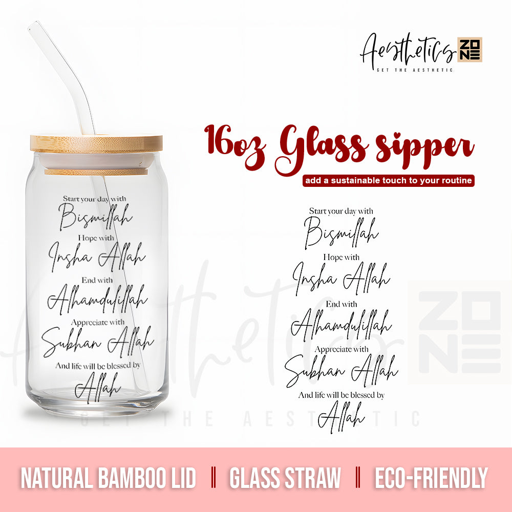 Morning Barakah – Bismillah Islamic Glass Can